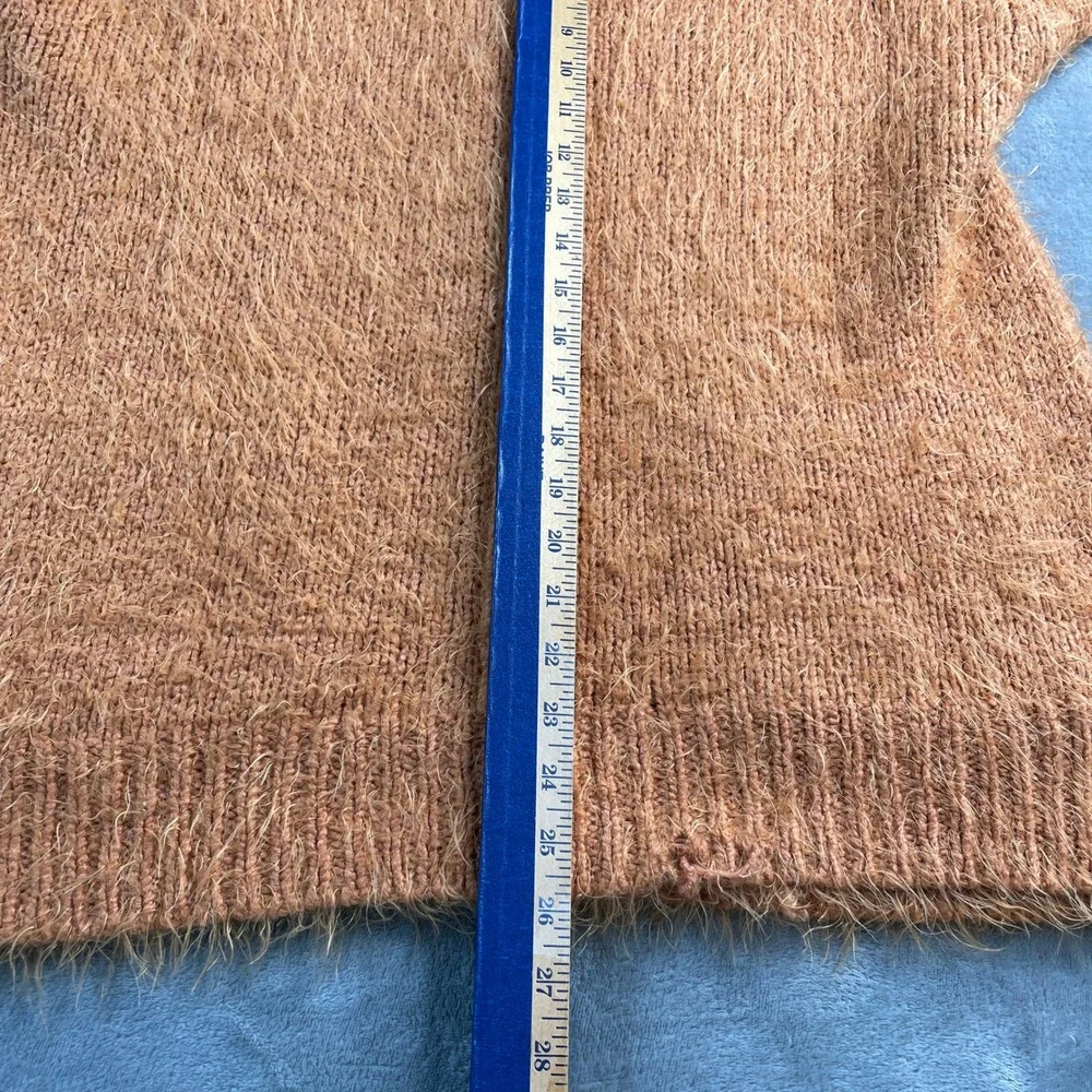 Free People Nevermind Sm Orange Shaggy Knit Button Front Sweater Oversized‎ READ